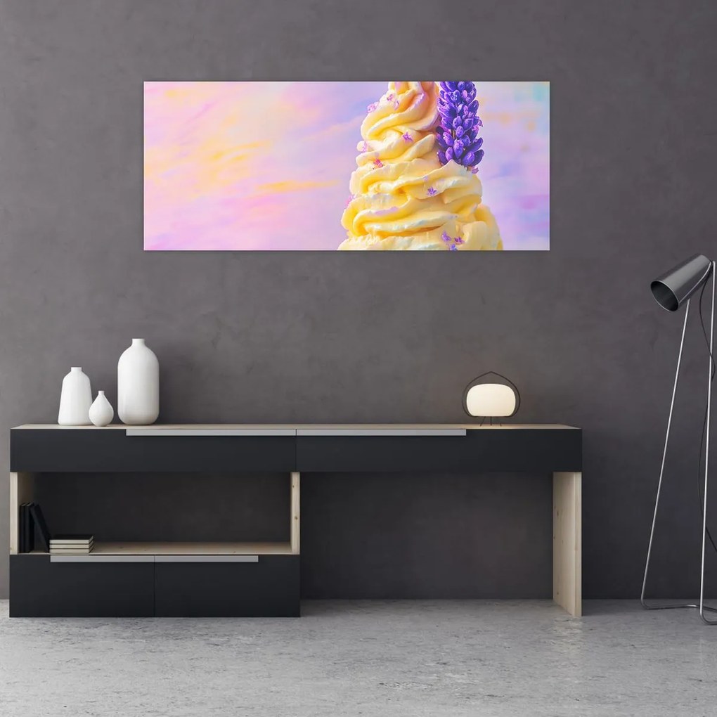 Obraz - Zmrzlina s levanduľou (120x50 cm)