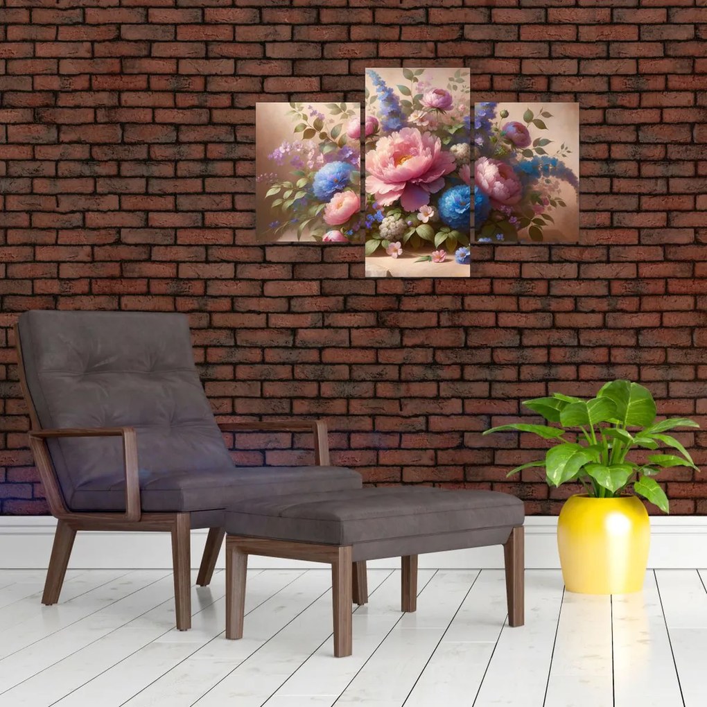 Obraz - Stôl plný kvetov (90x60 cm)