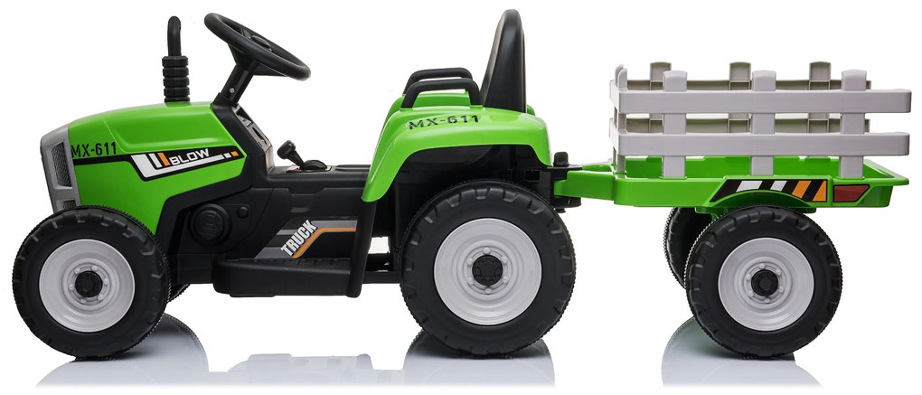 Elektrické autíčko Traktor s prívesom NV-X611 zelené