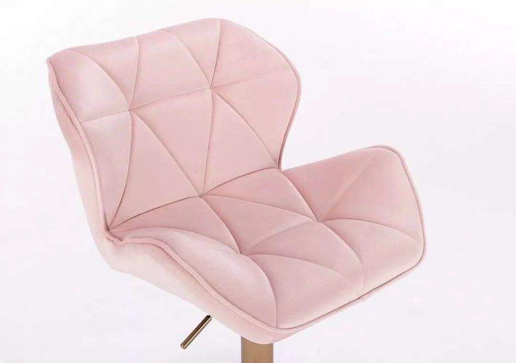 LuxuryForm DESIGN Stolička MILANO VELUR na čiernej podstave s kolieskami - svetloružová