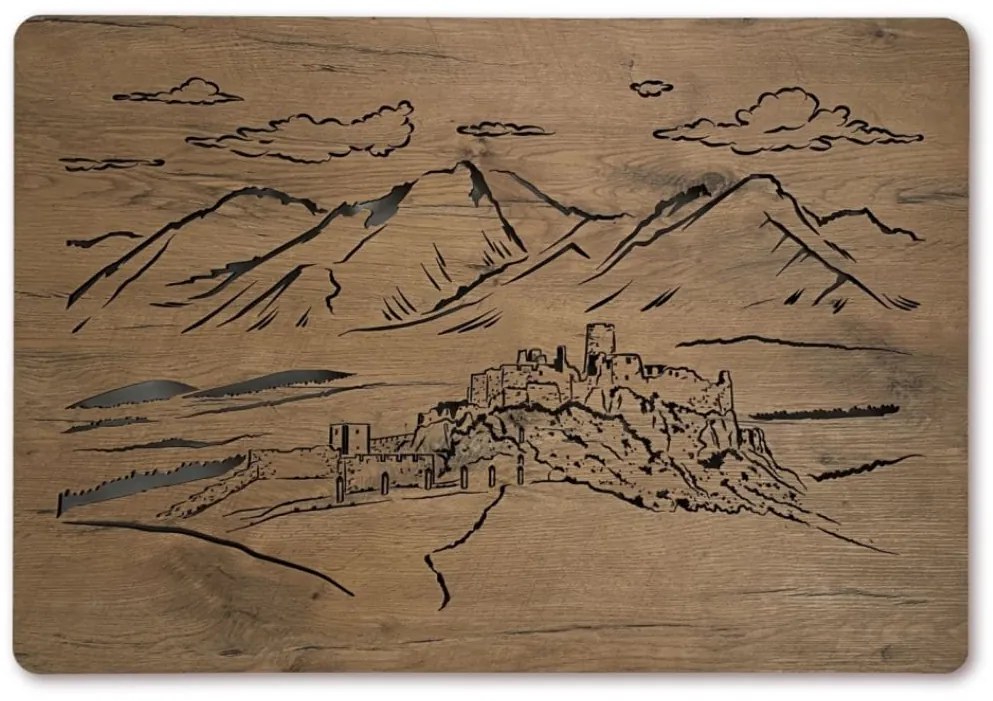 Podsvietený obraz Spišský hrad na batériu