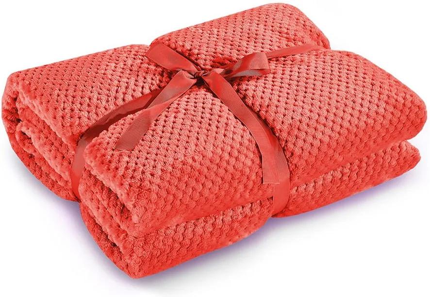 Červená deka z mikrovlákna DecoKing Henry, 150 x 200 cm
