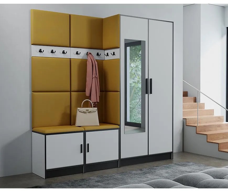 Predsieňový nábytok Roj 21 biely + Kronos 01 medová