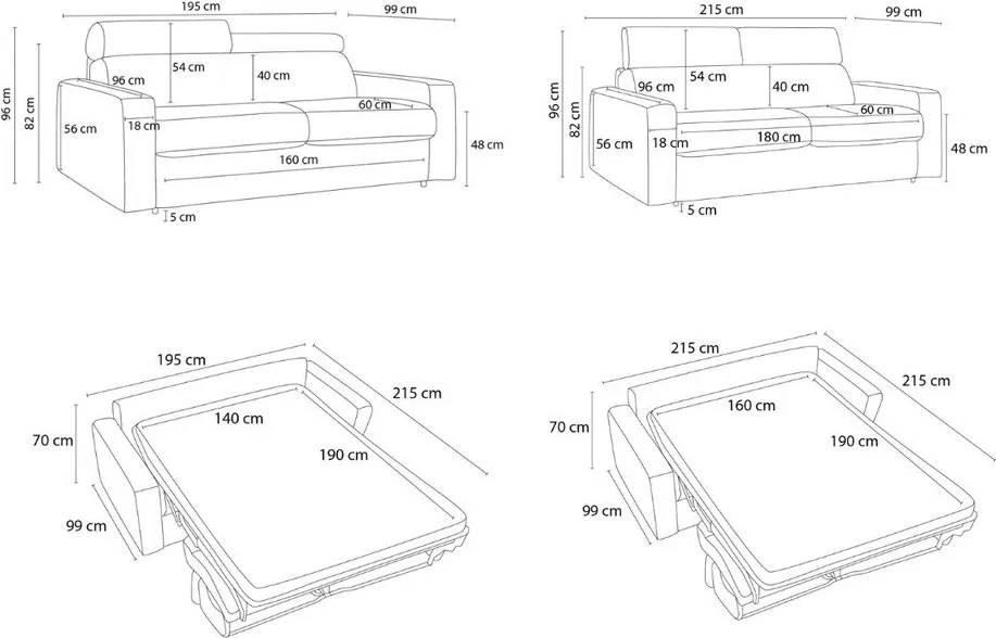 Tmavomodrá menčestrová rozkladacia pohovka 195 cm Monaco – Bobochic Paris