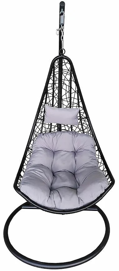 Hojdacie kreslo Murcia čierna s poduškou