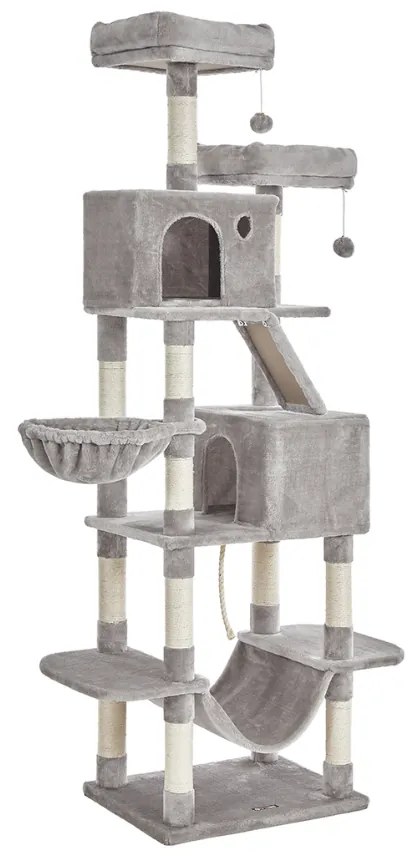 Mačací strom PANTHER, 60x50x206cm, šedá Feandrea