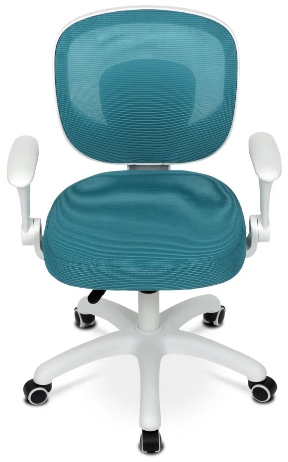 Detská pracovná stolička DINO — sieť / látka, tyrkysová