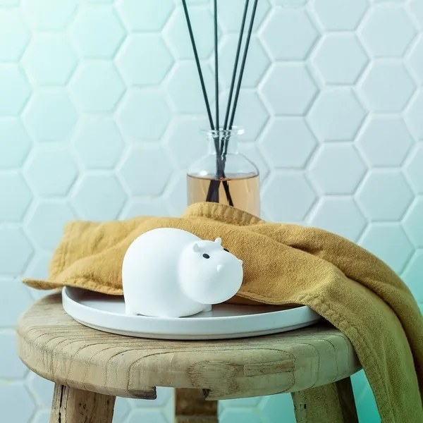 MegaLight - LED RGB Nabíjacia detská dotyková lampa do vane SWIMMY HIPPO LED/5V