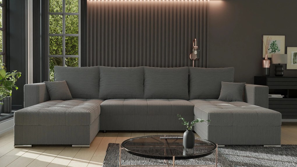 Rohová sedačka Josie U (sivá). Akcia -21%. Vlastná spoľahlivá doprava až k Vám domov. 1133171