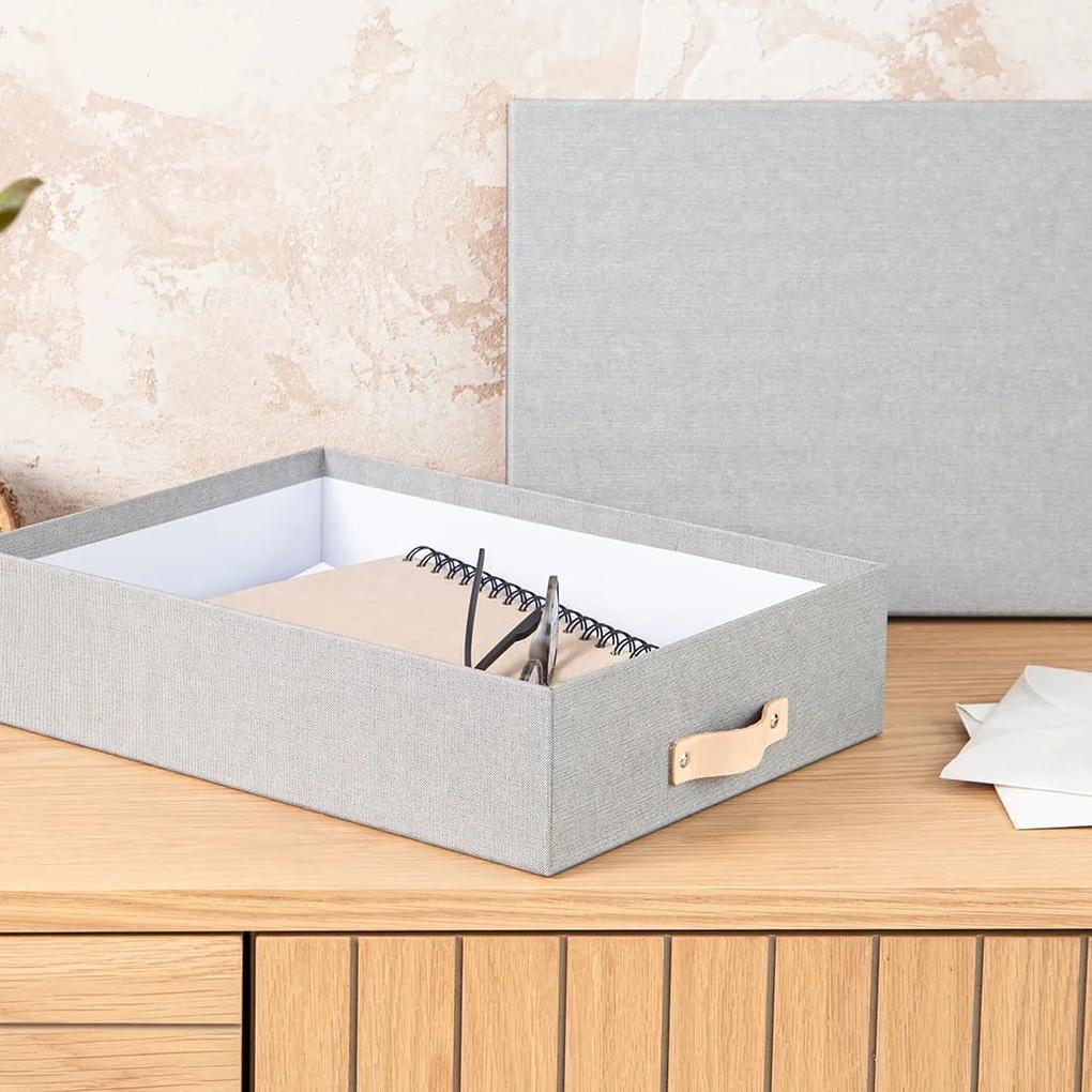 Úložná krabica na dokumenty OSKAR zo 100% recyklovateľného papiera, sivá