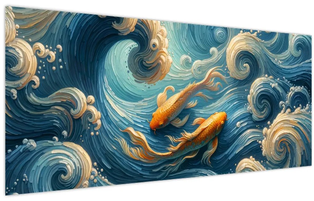 Obraz - Zlaté rybky (120x50 cm)