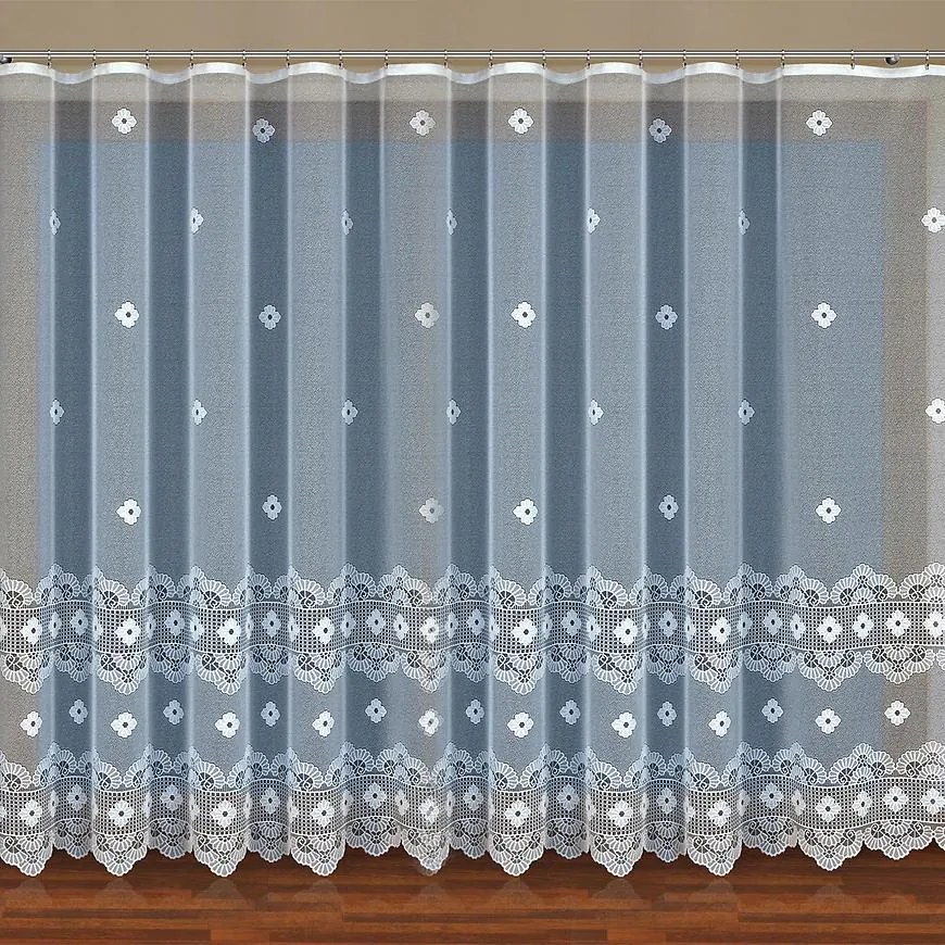 Žakarová záclona 351280 biela 150. Tovar na mieru