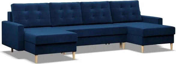 Sedacia súprava BLANK Elegant v tvare U tmavomodrá