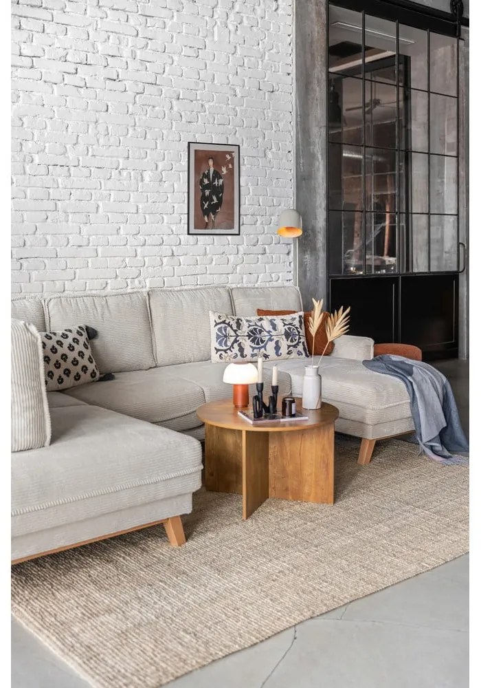 Zelená menčestrová rozkladacia rohová pohovka (ľavý roh/do tvaru "U") Tori – Bonami Selection