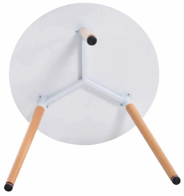 Jedálenský stôl okrúhly Angar, nohy natura - v75 x Ø80 cm - Biela