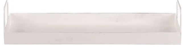 Kovová tácka s úchytmi obdĺžnik, biela, 36 x 16 x 7 cm