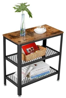 Odkladací stolík ELDUR hnedá/čierna