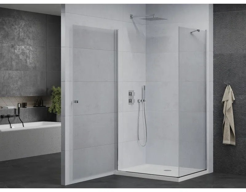 Mexen Pretoria sprchovací kút 70 x 100 cm, priehľadná, chróm + plochá sprchová vanička-852-070-100-01-00-4010