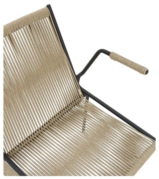 Béžové kovové jedálenské stoličky v súprave s podrúčkami/stohovateľné 2 ks Emily – Marckeric