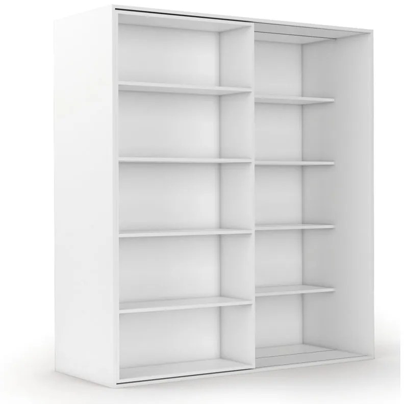 Dvojradová posuvná knižnica DOUBLE, 1800 x 700 x 2000 mm, biela
