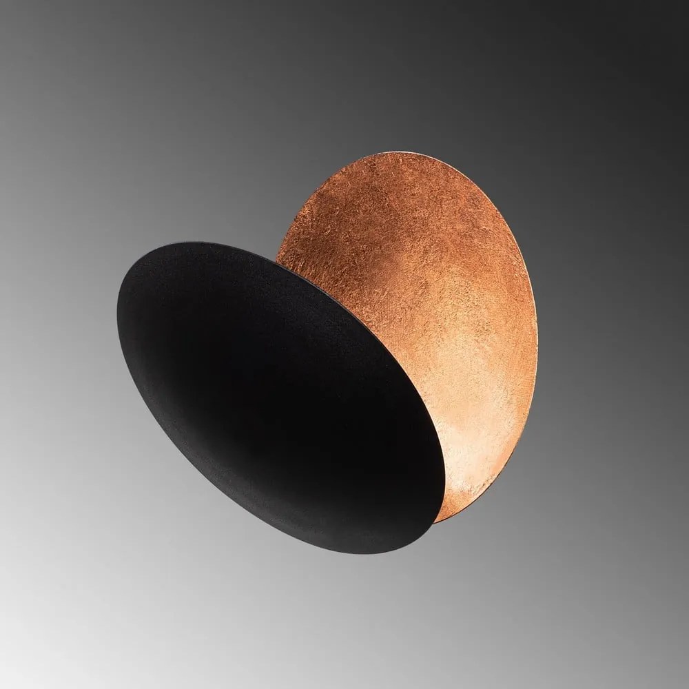 LED nástenné svietidlo v čiernej a medenej farbe ø 25 cm Yosma – Opviq lights