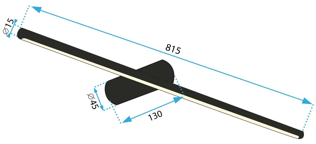 Toolight Toolight, LED nástenné svietidlo 80cm 13W 4000K APP1346-W, zlatá lesklá, OSW-02436
