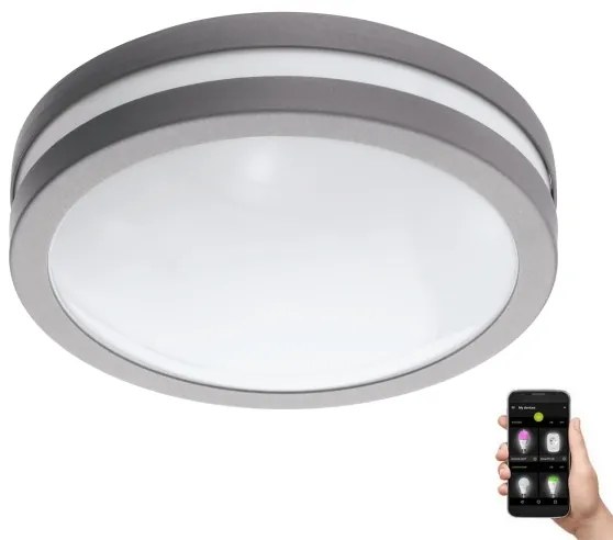 Eglo 33572 - LED stmievateľné kúpeľňové svietidlo LOCANA-C 14W/230V IP44 strieborné
