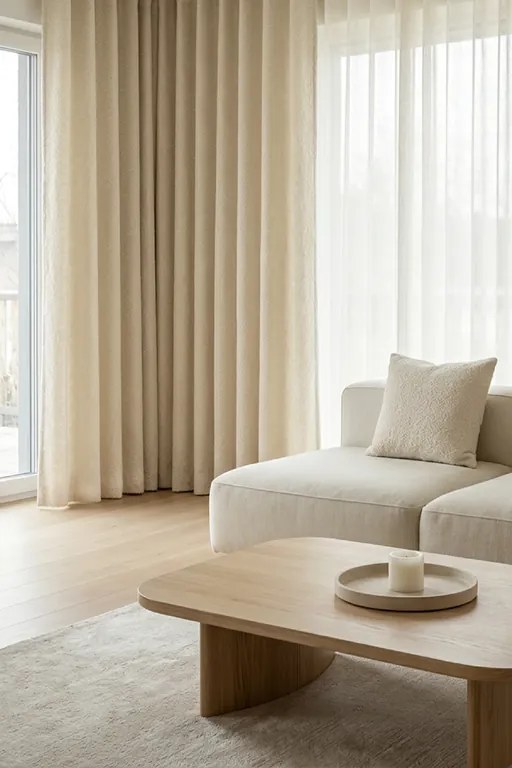 Záves s krúžkami DREAMY BOUCLE béžový 140x250 cm