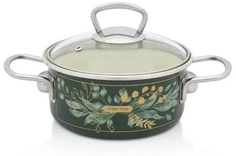 Kastról smalt + pokr. 16cm/1,5L dekor Golden times