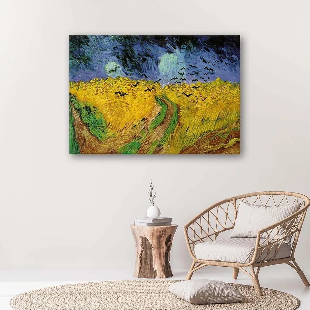 Gario Obraz na plátne Pšeničné pole s havranmi - Vincent van Gogh reprodukcia Rozmery: 90 x 60 cm