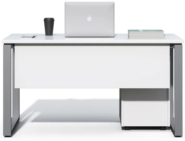 Kancelársky stôl s kontajnerom Houseland Prime Home 02 A 140 cm biely