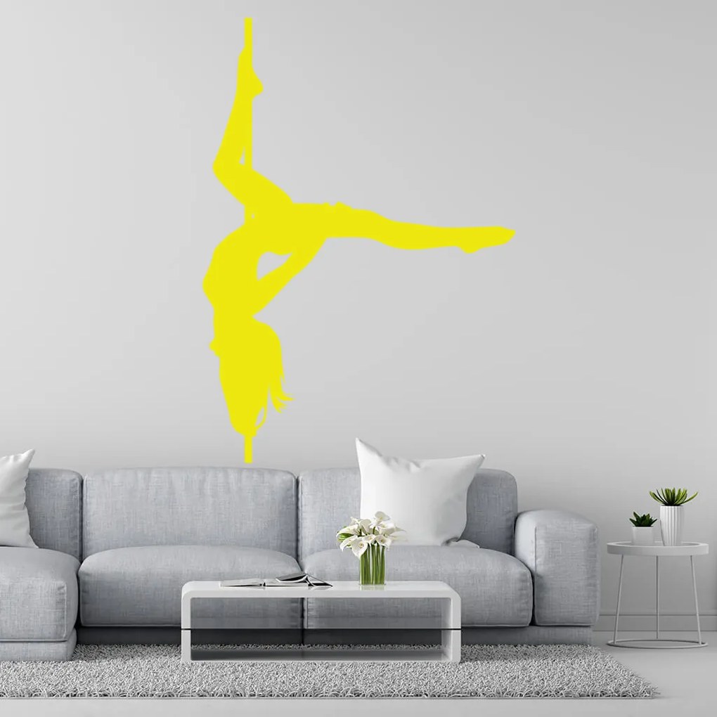 Veselá Stena Samolepka na stenu na stenu Pole dance Farba: černá
