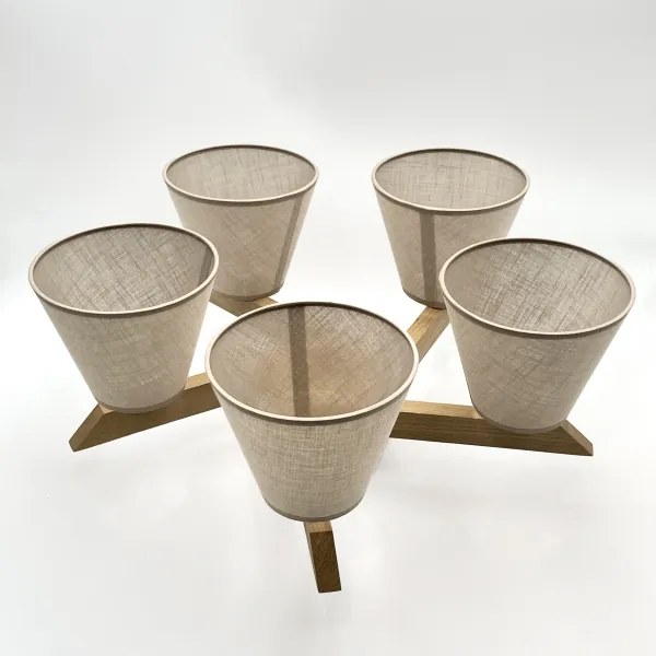 Brilagi - LED Prisadený luster ANTHONY 5xE14/40W/230V dub/béžová