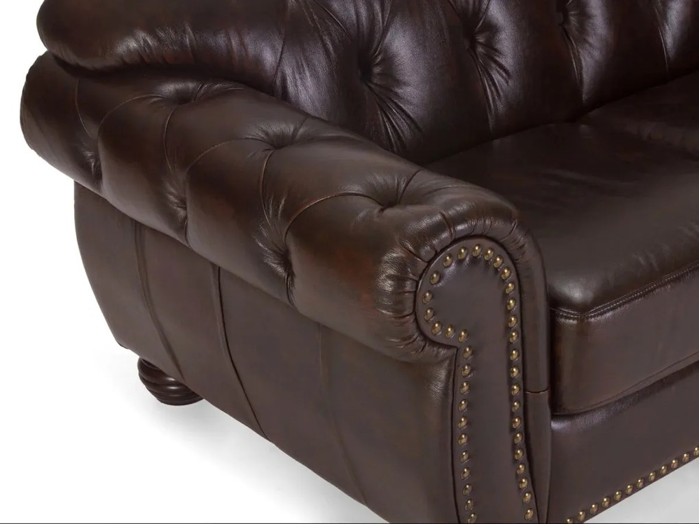 furniture-nabytek.cz - Pohovka Chesterfield Hereford 3-miestna z pravej kože, hnedá