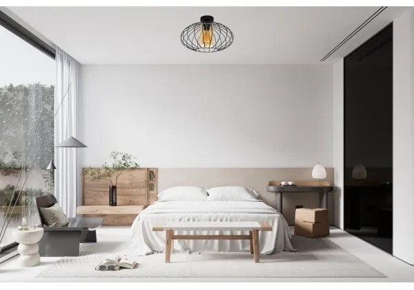 Prisadený luster CORRINI 1xE27/60W/230V pr. 34 cm čierna/béžová