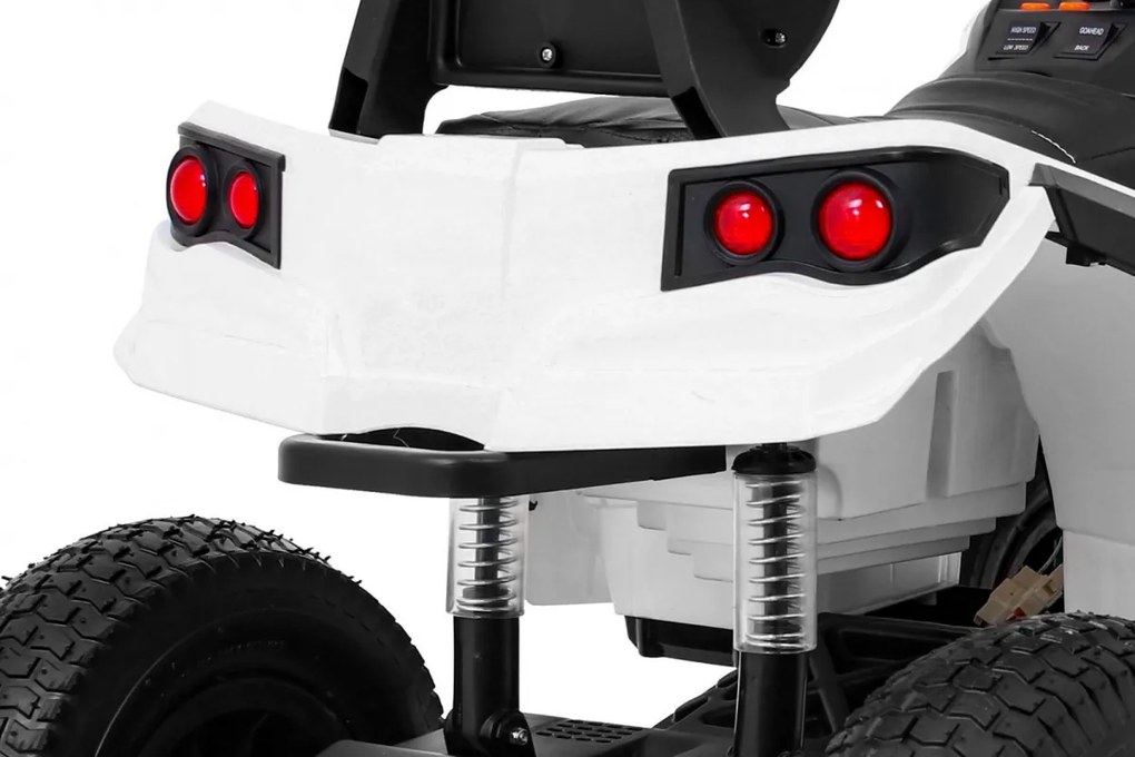 Ramiz Detská štvorkolka poháňaná vzduchovou batériou biela + nafukovacie kolesá + rádio MP3 + pomalý štart