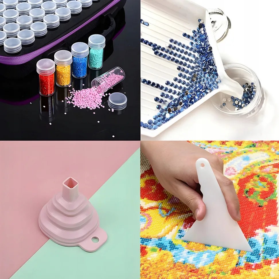 HUR DIAMANTOVÉ VYŠÍVACÍ DOPLŇKY V KRABICI DIAMANTOVÉ MALOVÁNÍ V KUFŘÍKU 85EL