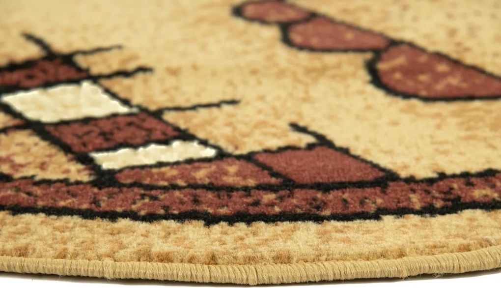 Oválny koberec Jedynka svetlá béžová – PP vlas 0,8 cm Rozmer: 180x250 cm