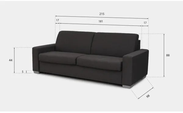 Rozkladacia trojmiestná pohovka na každodenné spanie LEKA hnedá