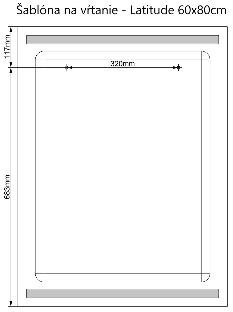 LED zrkadlo Latitudine 60x80cm studená biela - wifi aplikácia