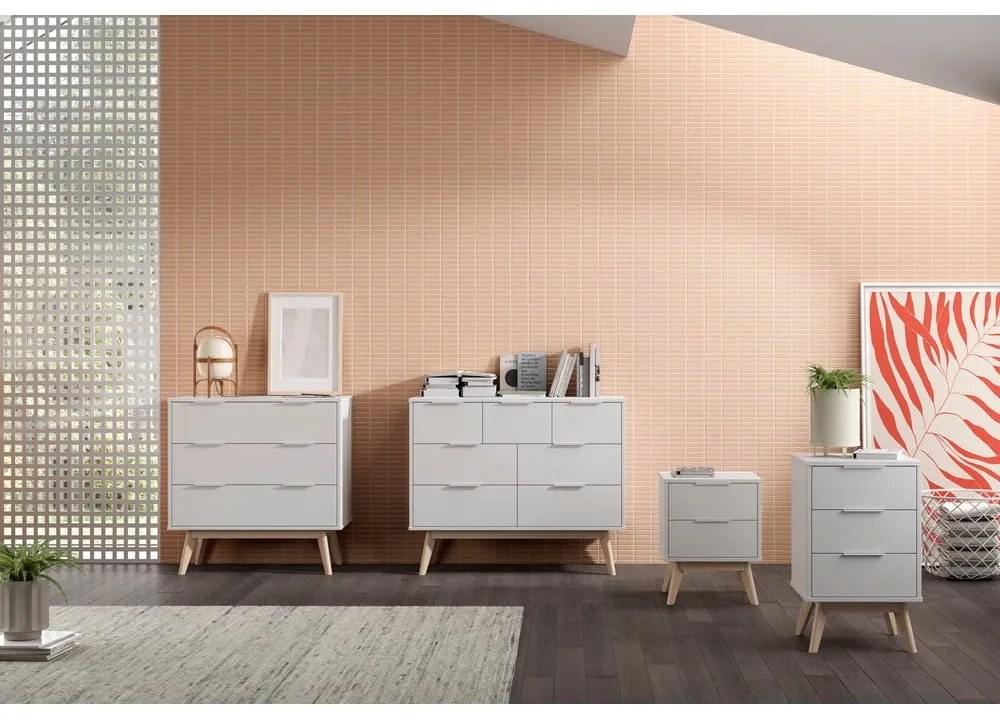 Biela nízka komoda 80x83 cm Campus – Marckeric