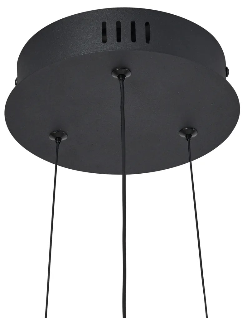 Dizajnové závesné svietidlo čierne a priehľadné s 3-stupňovým stmievaním - Scacrylic