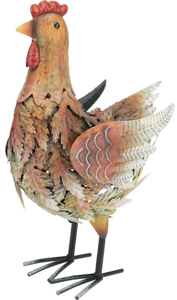 Záhradná kovová dekorácia Sliepka, 23 x 13 x 33 cm