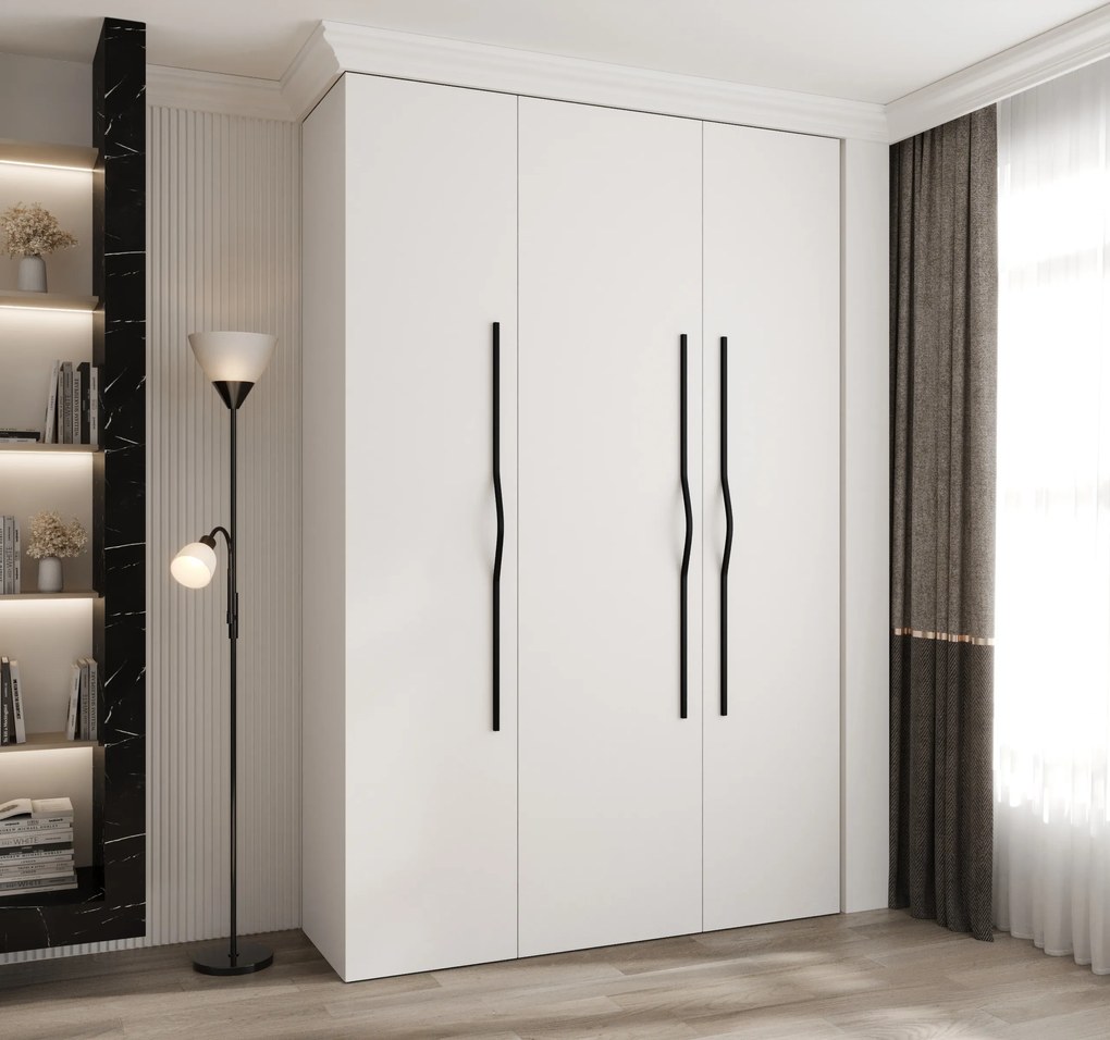 Šatníková skriňa 160 cm Carmela 40-2 (biela + čierna). Akcia -20%. Vlastná spoľahlivá doprava až k Vám domov. 1126569