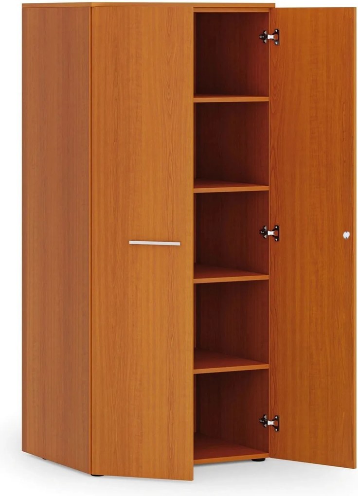 Kancelárska policová skriňa PRIMO WOOD s dverami, 1781 x 800 x 600 mm, čerešňa