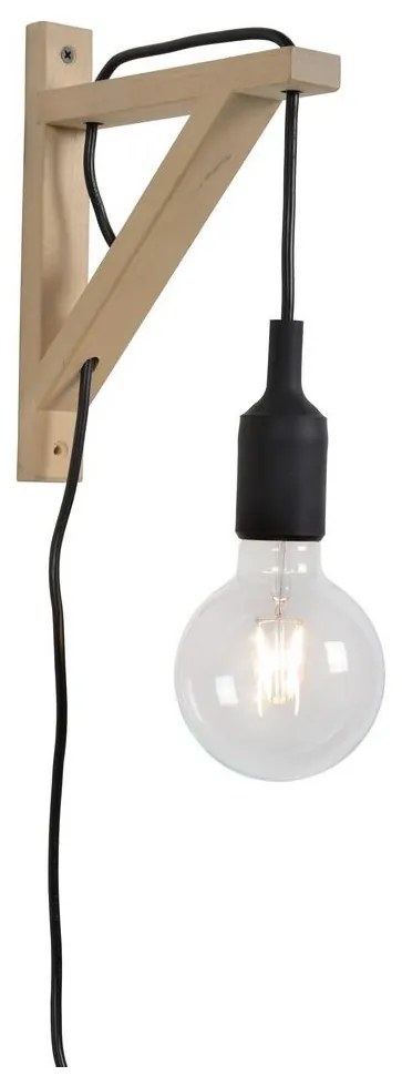 Lucide 08208/01/30 - Nástenné svietidlo FIX WALL 1xE27/60W/230V čierna