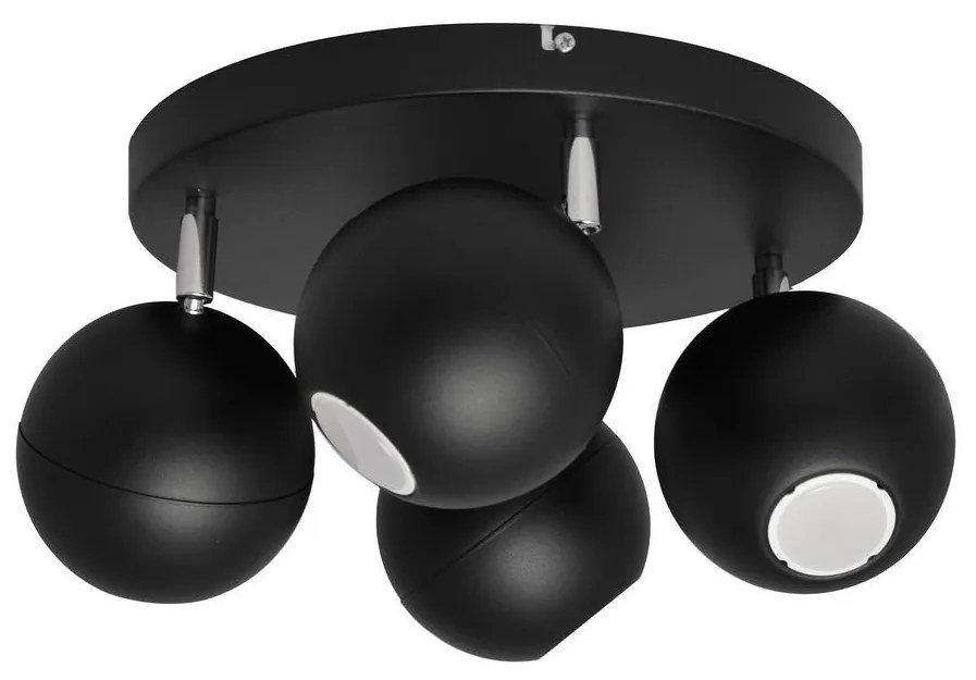 LED Bodové svietidlo MIDWAY 4xGU10/6,5W/230V čierna