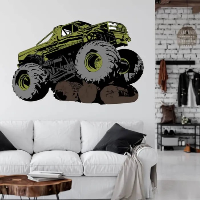 Nálepka na stenu - Monster Auto!