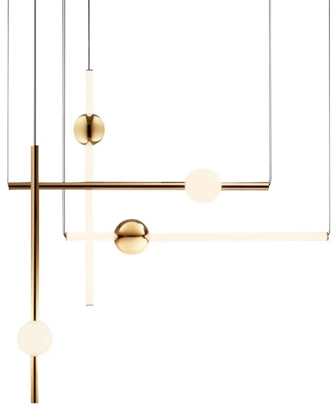 Toolight - LED stropné svietidlo 60cm 12W APP478-CP, zlatá-biela, OSW-00610
