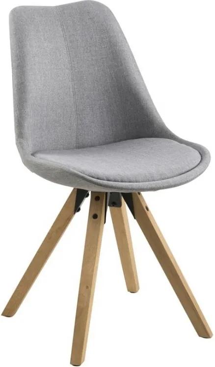 Jídelní židle Damian, látka, světle šedá/dřevo S_SCHDN0000063760 SCANDI+